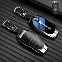 Étui de Protection Clé Citroën C1 C2 C3 C4 C5 C6 VTS Xsara C-Crosser Berlingo Jumpy Alliage de Zinc Noir ou Bleu