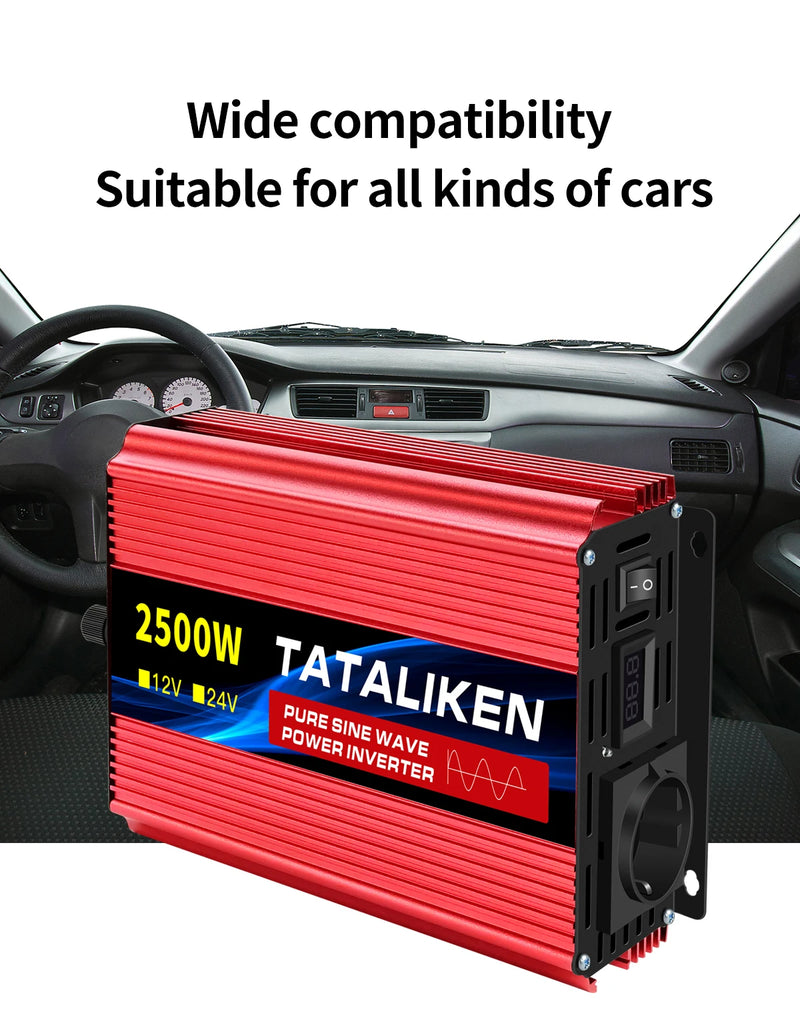 Convertisseur Pur Sinus 12V 24V 220V Voiture 1000 à 8000 W