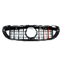 Calandre Panamericana Mercedes Classe C W206 2021-2023 Noir Brillant Barres Rouges Look Carbone