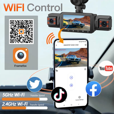 Dashcam 4 Canaux WiFi 1080P Vision Nocturne