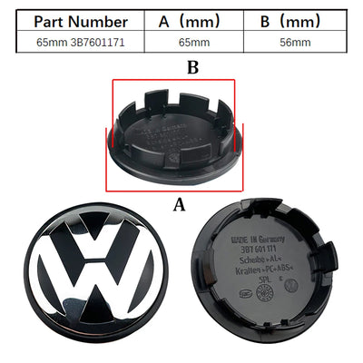 Cache-Moyeux Volkswagen VW Golf Polo Passat 55mm 76mm