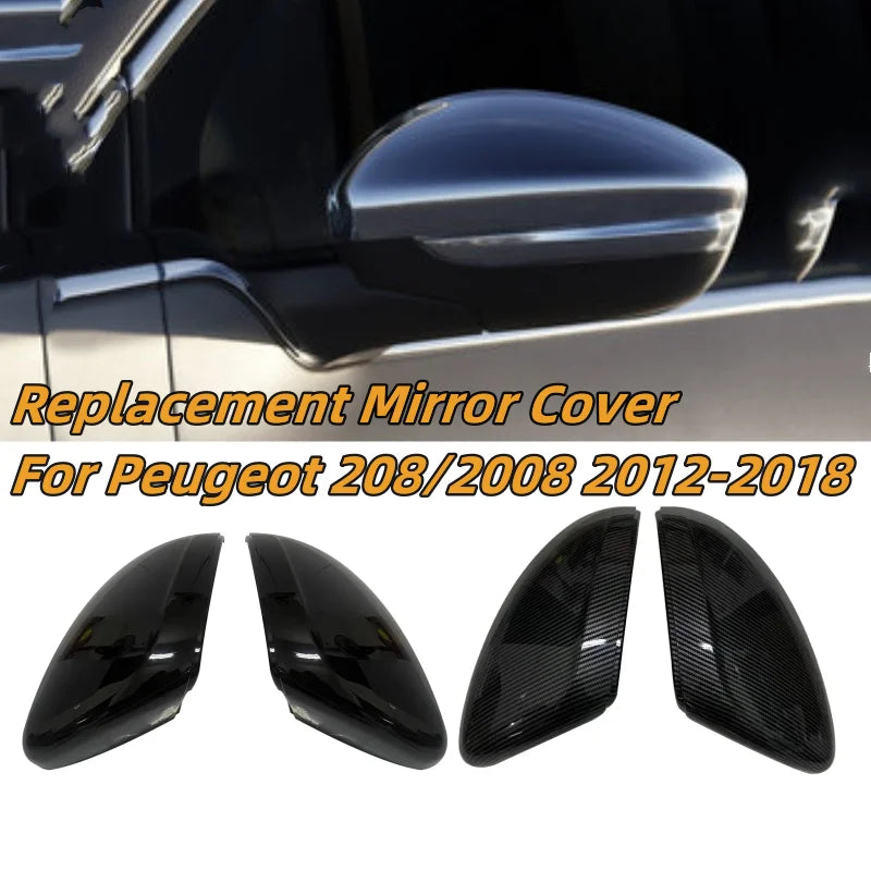 Coque de Rétroviseur Peugeot 208 2008 2012-2018 Aspect Carbone