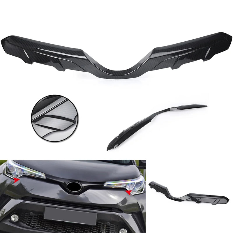 Cache de Calandre Toyota C-HR 2016-2018 Supérieur Aspect Carbone, Adhésif 3M, Sans Perçage