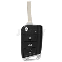 Coque de Clé Volkswagen Golf 7 Polo Tiguan Touran Seat Skoda MQB 3 Touches HU66 ou HU162T