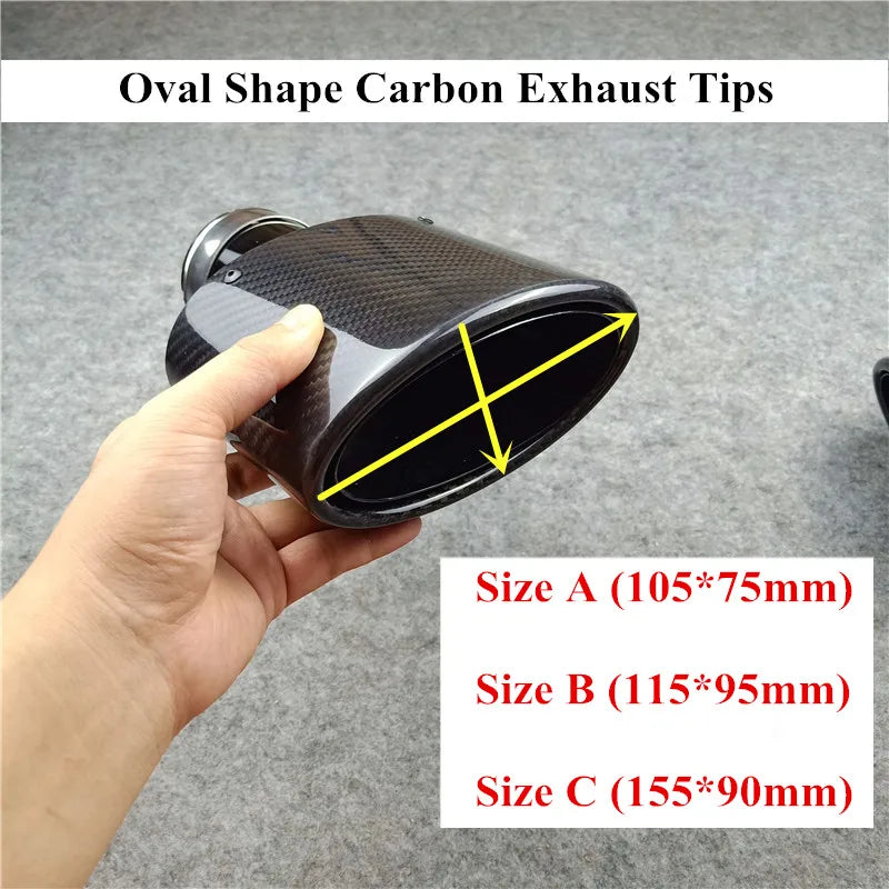 Embout d'Échappement Ovale Carbone Universel Incliné