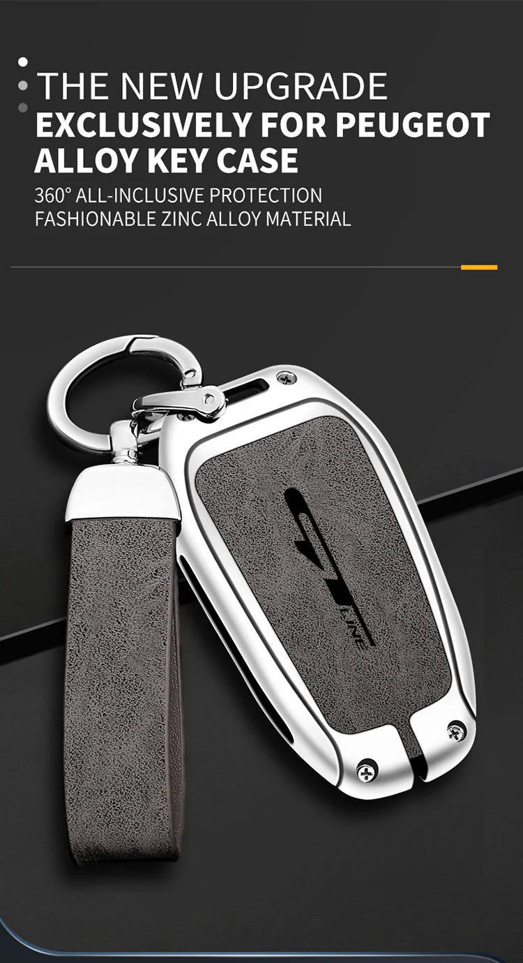 Coque de Clé Peugeot GT Line 3 Touches Alliage de Zinc Suédine