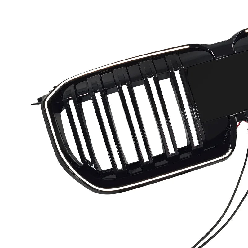 Calandre LED Lumineuse BMW X1 U11 U12 2023-2025 Double Lattes Noir Brillant