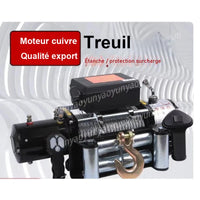 Treuil Électrique 3000 lbs 12V Poulie de Mouflage
