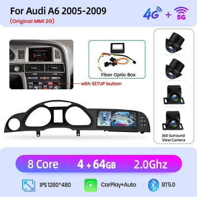 Autoradio Junsun Caméra 360 Audi A6 C6 4F 2005-2011