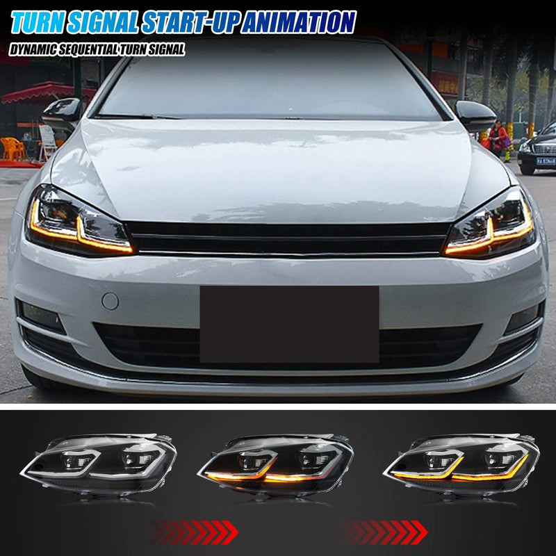 Phares LED Volkswagen Golf 7 MK7 TDI TSI 2013-2017