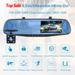 Dashcam Miroir 4,3 Pouces Double Objectif 1080P