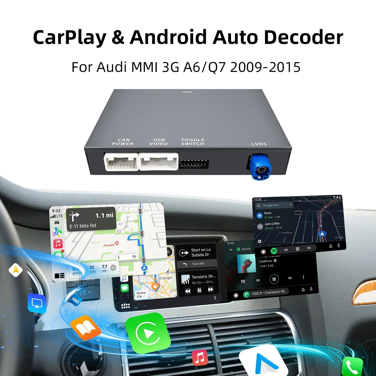 Autoradio Audi A6 Q7 CarPlay Android Auto
