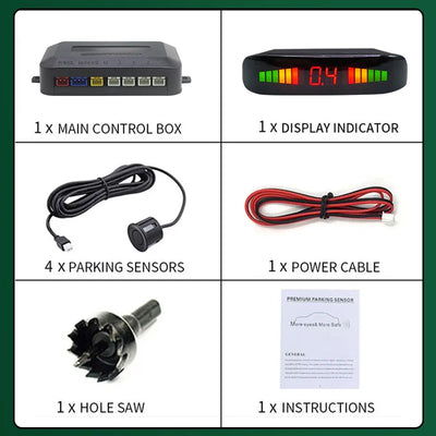 Radar de Recul 4 Capteurs 22 mm Écran LED Rétroéclairé