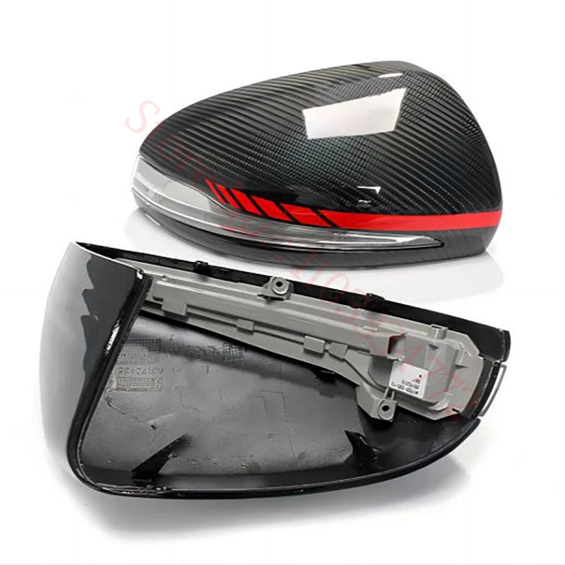 Coque de Rétroviseur Mercedes Classe C W205, E W213, S W222, GLC X253, GLA, GLB, EQA, EQB, EQC en Carbone Véritable, 8 Styles