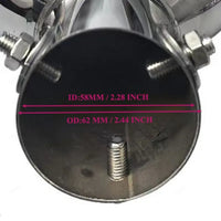 Embout d'Échappement Double Sortie Carrée Inox 58 mm