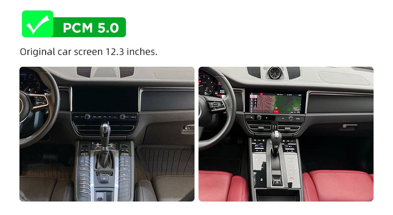 Autoradio Double Écran 12,3 + 12,3 Pouces Porsche Macan 2014-2017 Android CarPlay Sans Fil GPS