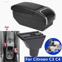 Accoudoir Central Citroën C3 C4 Coulissant 4 ou 9 USB Double Rangement