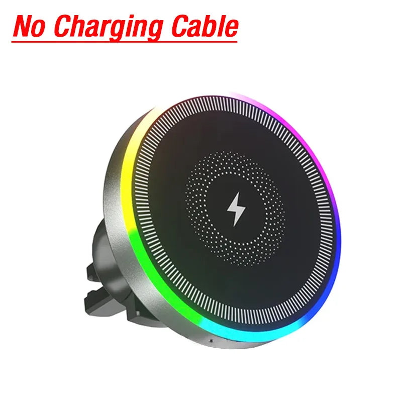 Support Téléphone Voiture Magnétique Anneau RGB Charge Rapide