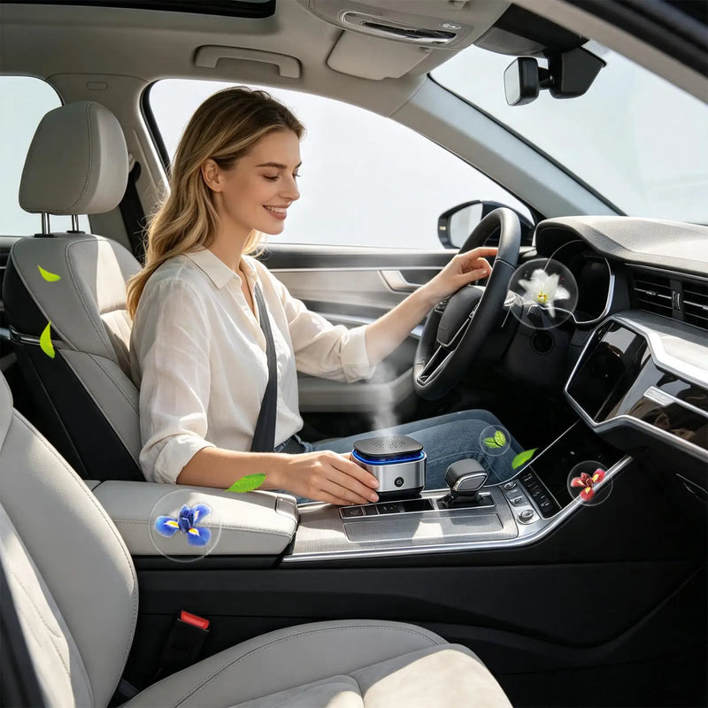 Elektrischer Auto-Lufterfrischer Quadratischer Feinströmungsnebel aus Aluminium