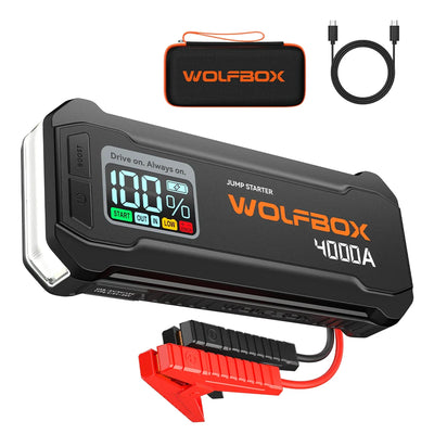 WOLFBOX JS24 Démarreur de Batterie Voiture 4000A 24000mAh