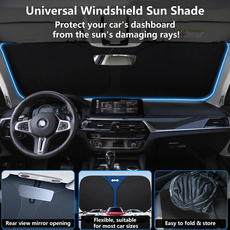 Pare-Soleil Pare-Brise Voiture Pliable avec Sac de Rangement