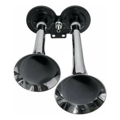 Klaxon Double Trompette Noir Compresseur 12V Voiture