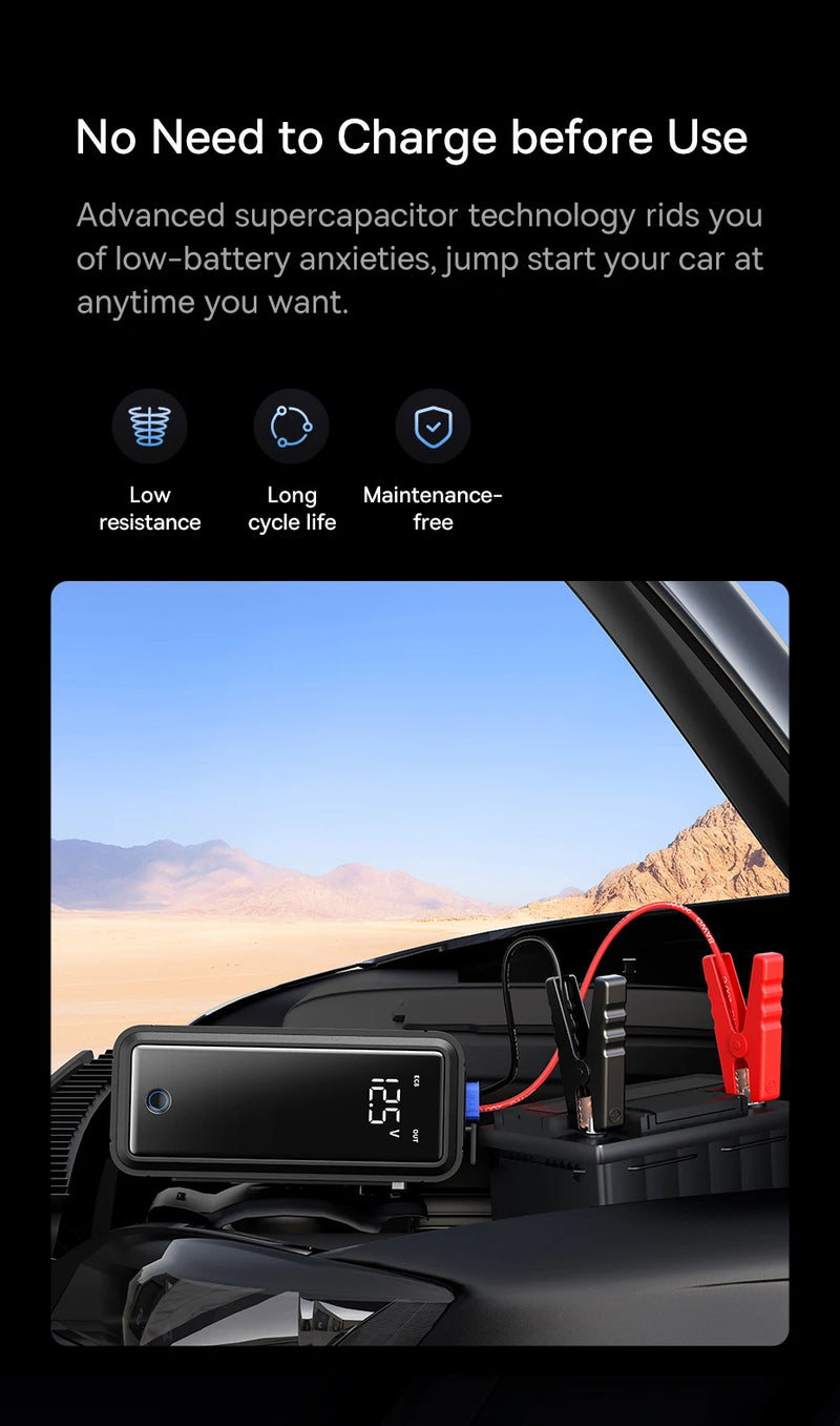 Booster de Batterie Voiture Baseus Supercondensateur 3000A