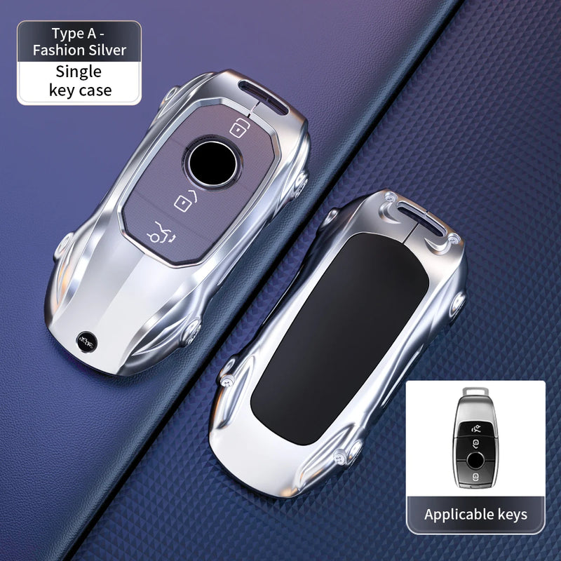 Coque de Protection Clé Mercedes Classe A B C E S W204 W205 W210 W212 W213 W176 W463 GLC GLB GLE AMG Alliage de Zinc Style Supercar
