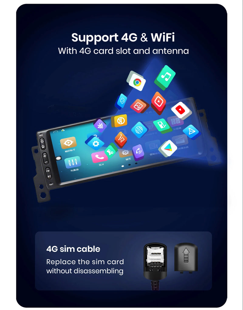 Autoradio CarPlay Sans Fil MINI Cooper S R50 R52 R53 — vue de profil