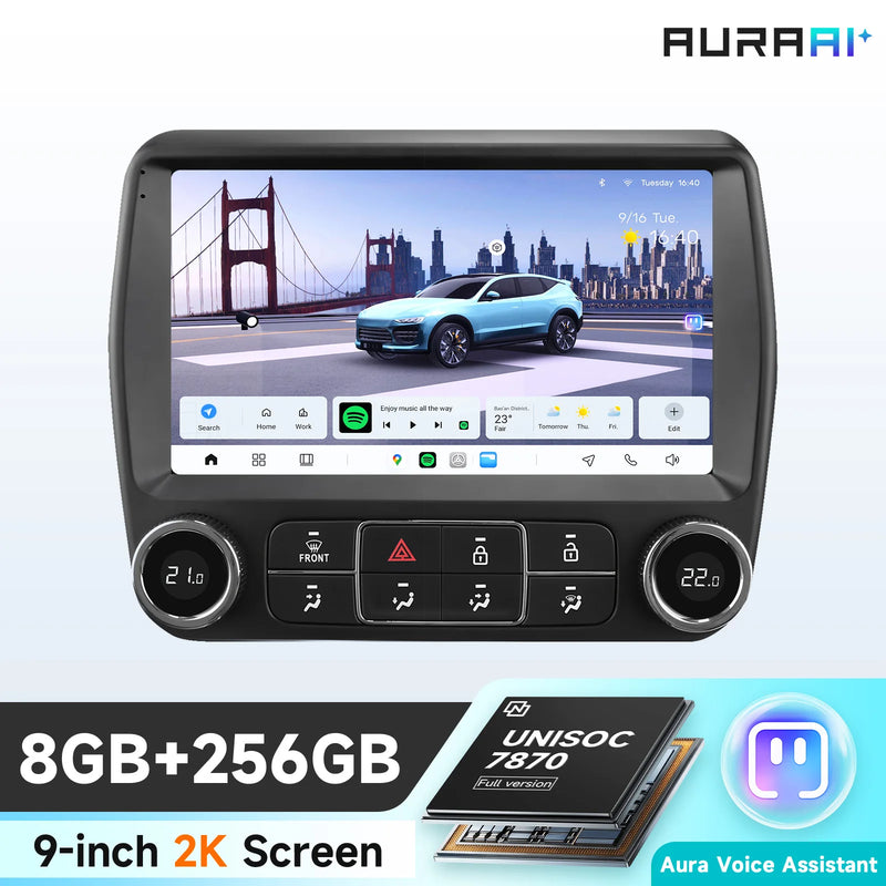 Autoradio Android Chevrolet Camaro 2010-2015 Écran 2K 9 pouces CarPlay Sans Fil ADAS 360