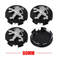 Cache-Moyeux Peugeot 60 mm Lion 2021 ou Classique Lot de 4