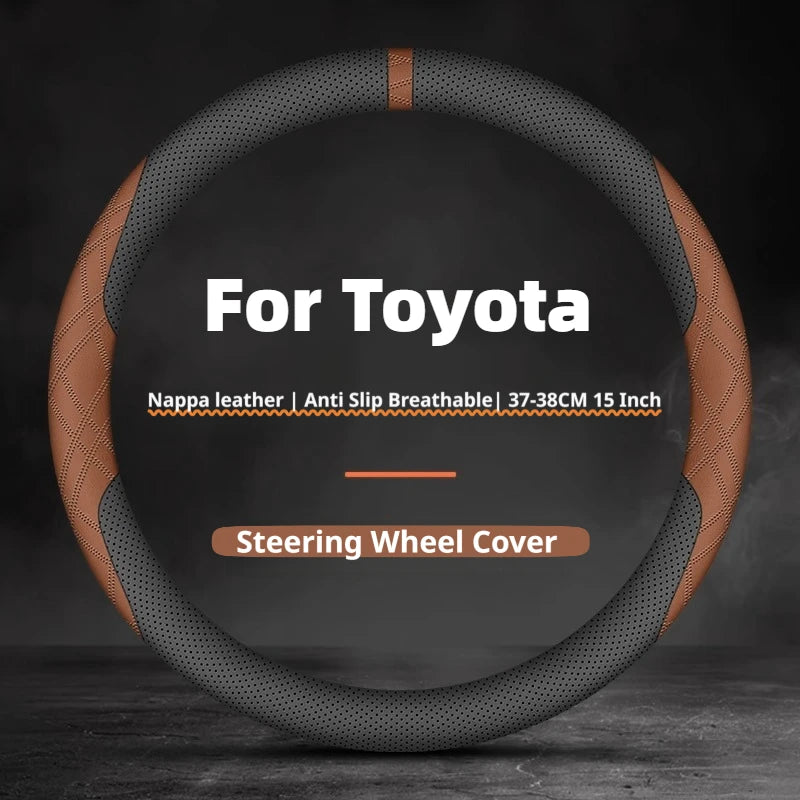 Couvre Volant Toyota Camry, RAV4, Highlander, Avalon, Sienna, Venza en Cuir Nappa Perforé, 8 Coloris