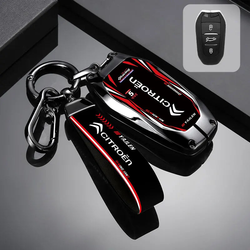 Étui de Protection Clé Citroën C3 C4 C5 Berlingo Picasso Alliage de Zinc Blanc ou Noir
