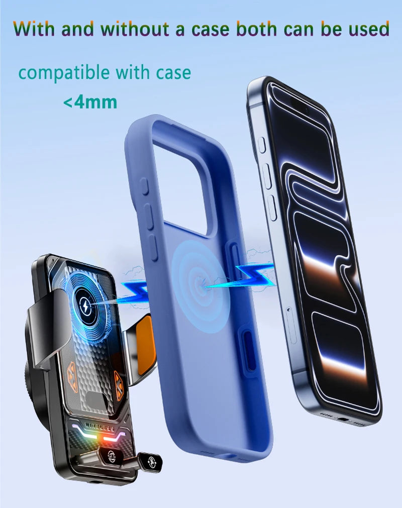 Support Téléphone BMW Série 3 E90 E92 E93 2005-2012 avec Chargeur Sans Fil Magnétique Compatible MagSafe