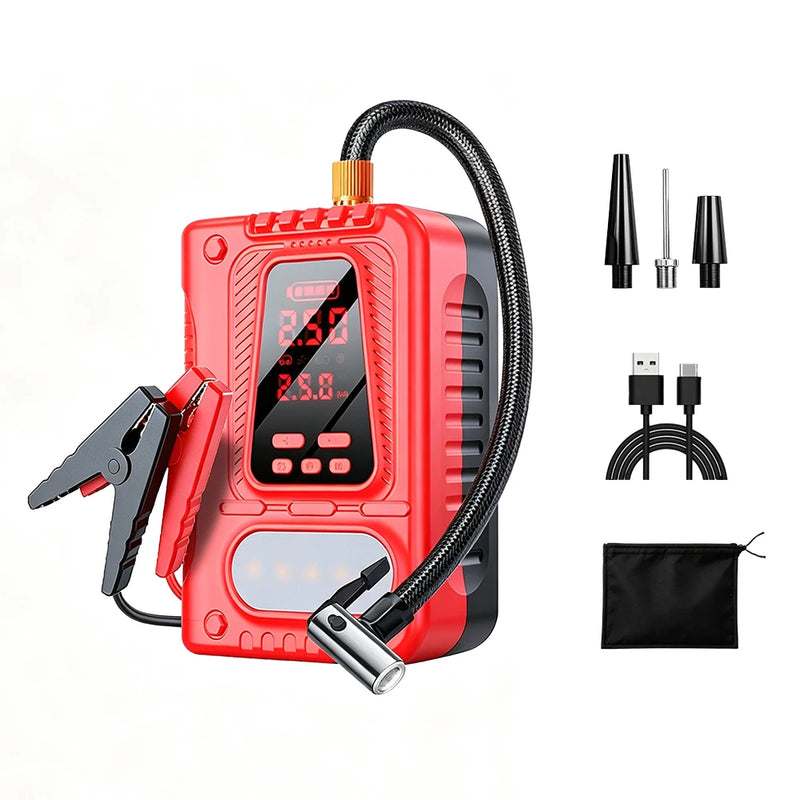 Booster de Batterie Voiture 5000A avec Compresseur 150 PSI Double Écran