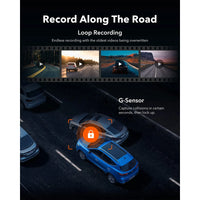 Dashcam Miroir Wolfbox G930 4K avec Écran Tactile, Wi-Fi 5,8 GHz, GPS et Caméra de Recul, Surveillance de Parking