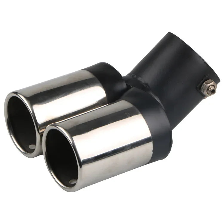 Embout d'Échappement Double Sortie Universel Inox — vue de profil
