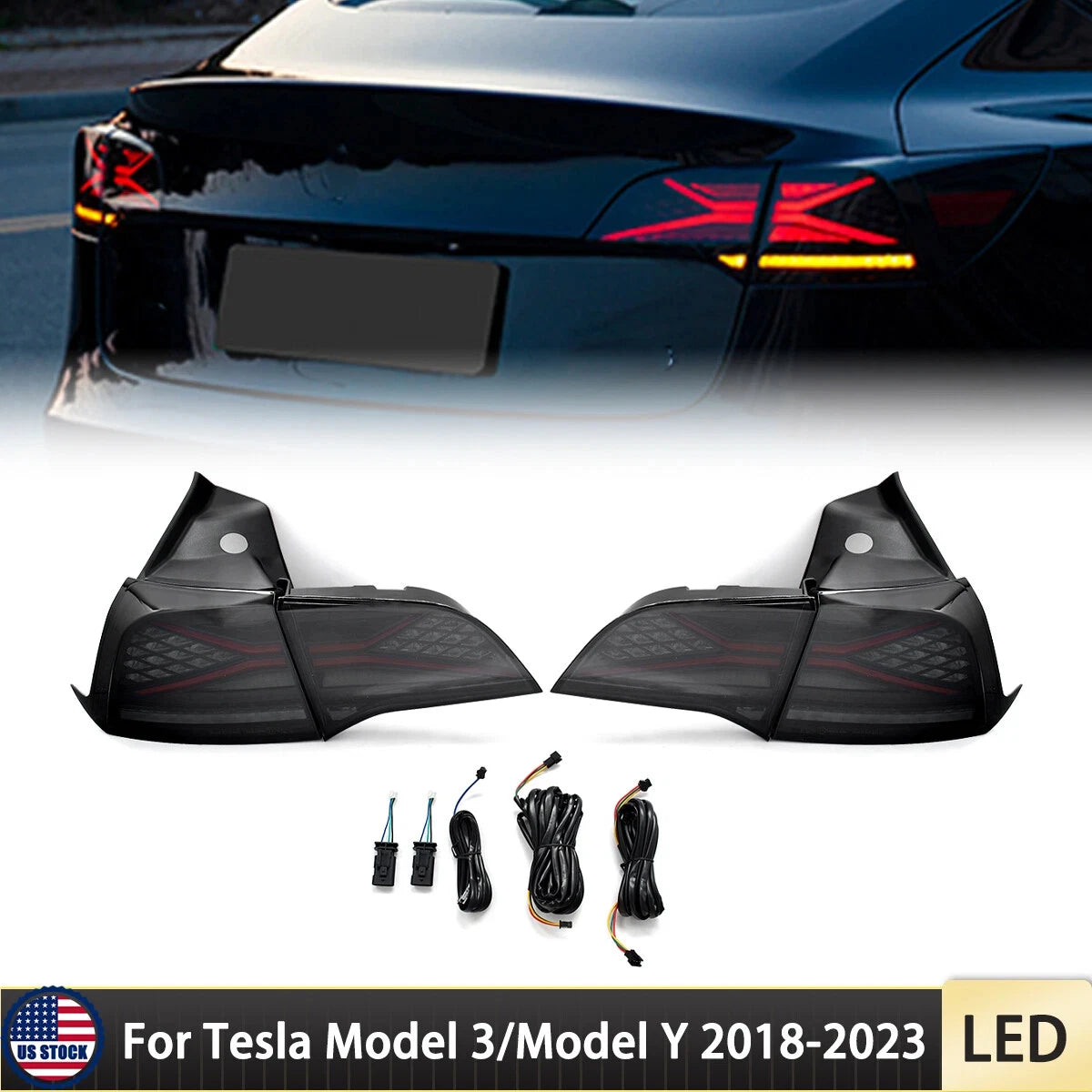 Feux Arrière LED Tesla Model 3 Model Y RGB Animation 2018-2023