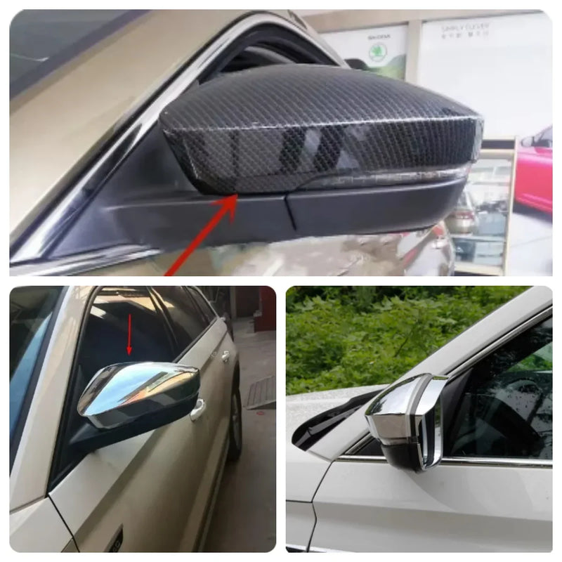 Coques de Rétroviseur Skoda Kodiaq 2017-2020 Chromées ou Aspect Carbone, ou Contours Chromés, Paire