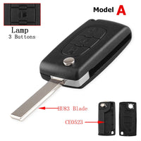 Coque de Clé Peugeot Citroën Pliante à Rabat 2 3 ou 4 Touches 207 307 308 407 607 807 C2 C3 C4 C5 C6