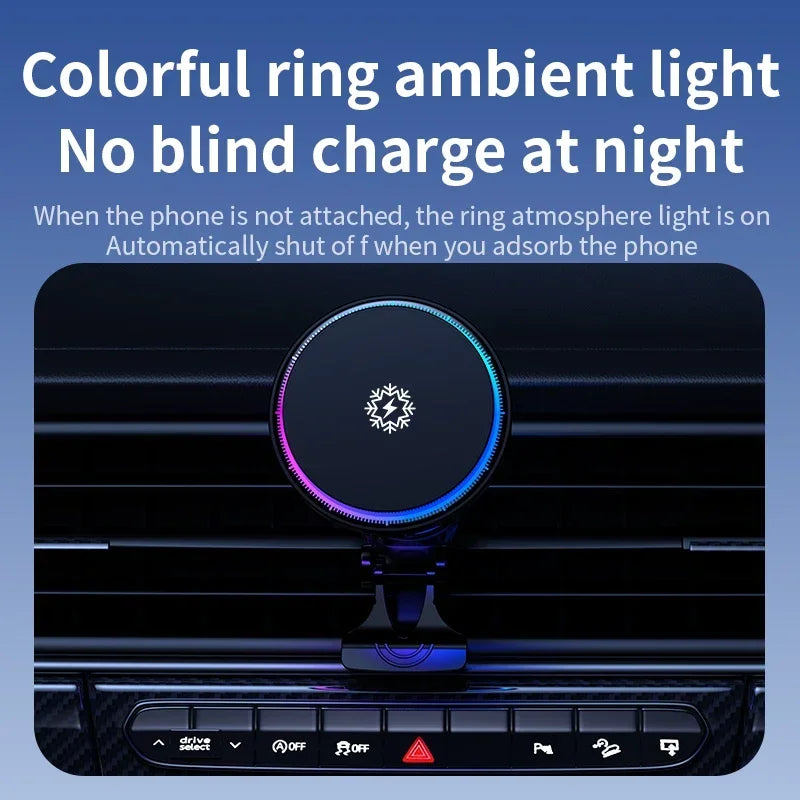 Support Téléphone Magnétique Chargeur Induction 15W Ventilé