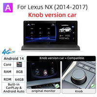 Autoradio Android 14 Lexus NX 200 200t 300h 2014-2021 Écran 10,25 Pouces CarPlay DSP GPS