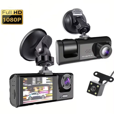 Dashcam 3 Caméras 1080P Écran IPS 2 Pouces
