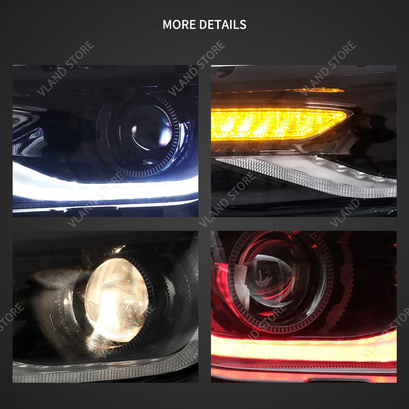 Phares LED RGB Chevrolet Camaro 2014-2015 Double Faisceau Feux de Jour Couleur Pilotables par Application