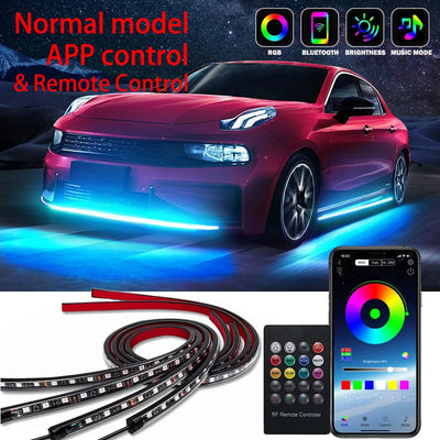 Éclairage d'Ambiance Néon 4 en 1 RGB Sous Caisse
