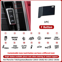 Bouton de Console Centrale Porsche 718 Cayman Boxster 911 — vue de trois quarts
