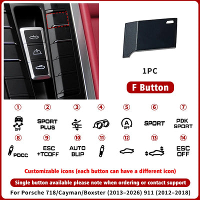 Bouton de Console Centrale Porsche 718 Cayman Boxster 911