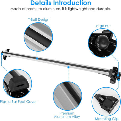 Barres de Toit Aluminium 122 cm Sans Rails Latéraux