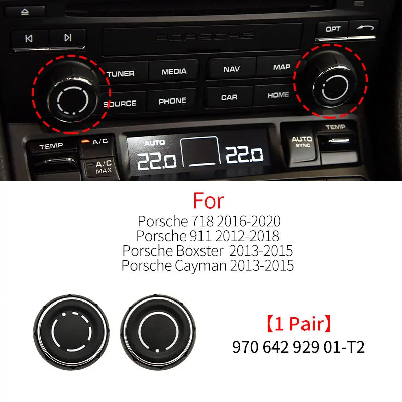 Bouton de Commande Multimédia Porsche 718 911 Boxster Cayman — vue de trois quarts