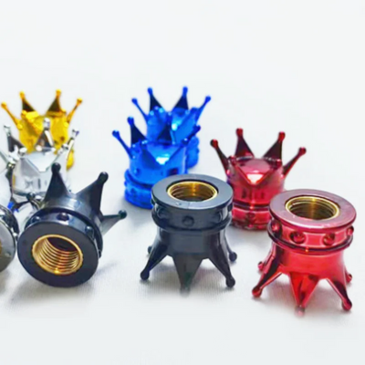 Bouchons de Valve Universels Couronne Métal Anti-Poussière